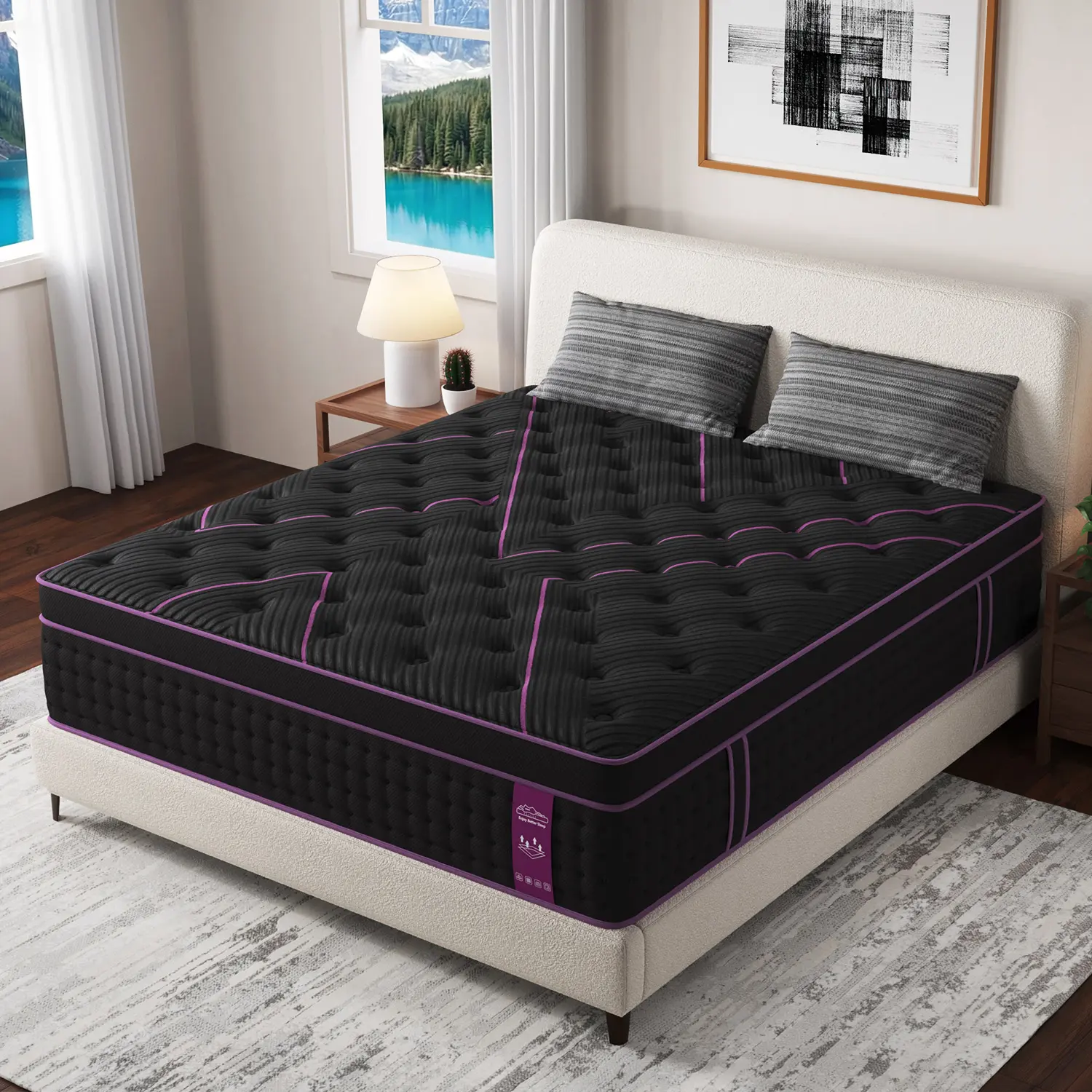 12/14 Inch Gel Memory Foam Mattress Hybrid Pocket Spring Twin Full Queen King Bed Mattress In A Box, Euro Top Medium Firm For Back & Lumbar Support, Individual Pocket Spring Bed For Motion Isolation & Fiberglass Free