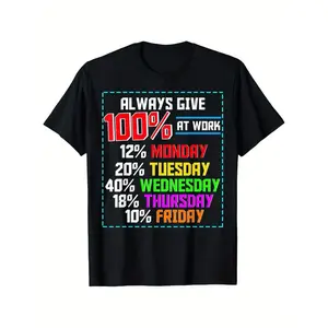 Fun Office T Shirt with Weekly Productivity Chart for Casual Work Attire