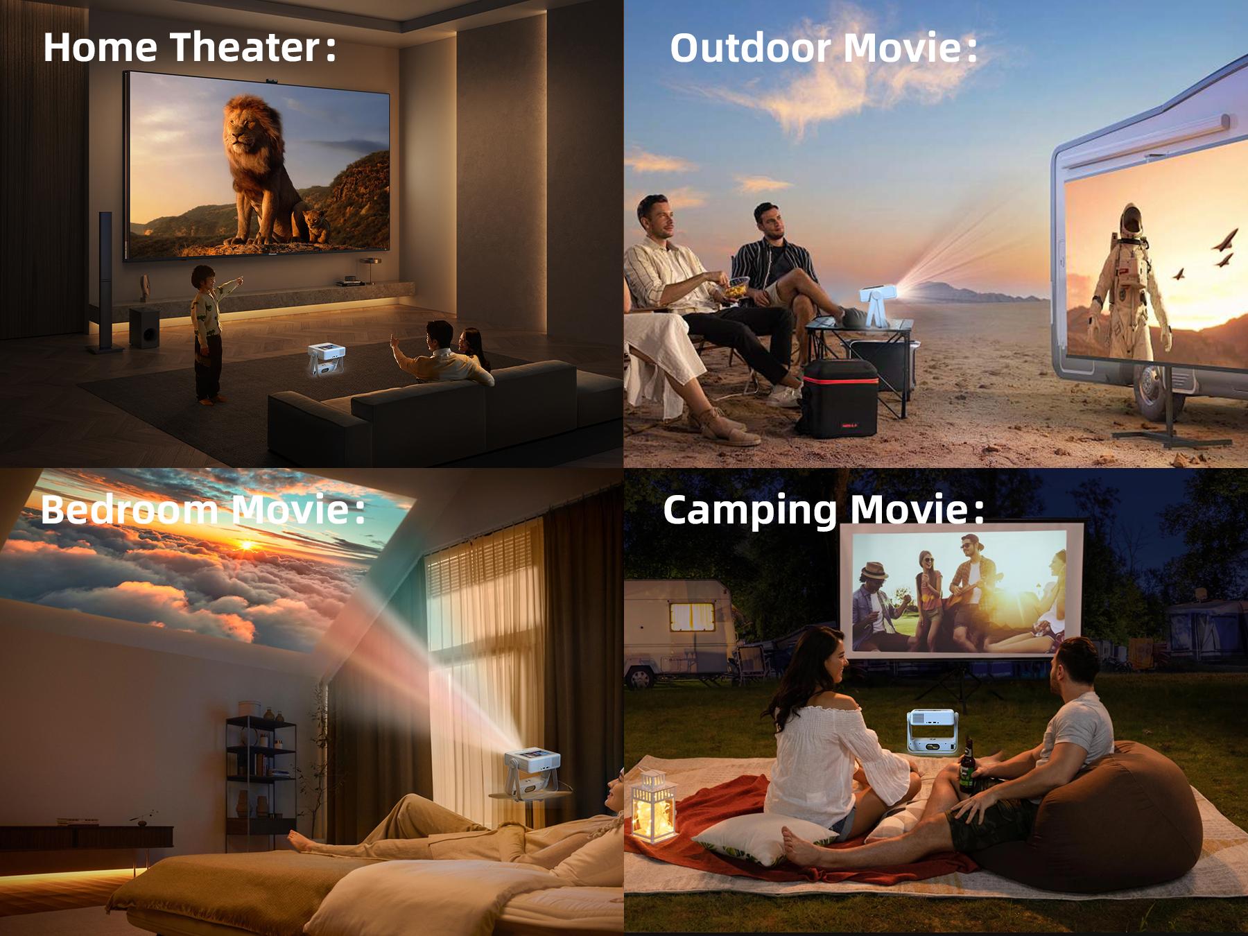 Touch Screen Portable Projector [Auto Focus/350 ANSI/Native 1080P/Support 4K] A5PRO Smart Movie Projector with Touchpad, Wifi 6, Bluetooth, 180° Stand, 300 ''Display, for Outdoor/Indoor/Gaming