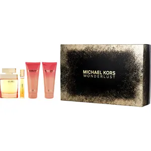 Michael Kors Wonderlust Set-Eau De Parfum Spray 3.4 Oz & Body Lotion 3.4 Oz & Shower Gel 3.4 Oz & Eau De Parfum Spray 0.33 Oz Mini For Women Michael Kors Wonderlust Set-Eau De Parfum Spray 3.4 Oz & Body Lotion 3.4 Oz & Shower Gel 3.4 Oz & Eau De Parfum Spray 0.33 Oz Mini For Women
