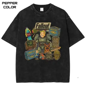 Fallout T-Shirt, Vault Boy and Vault-Tec Icons, Game Shirt, Unisex Streetwear Tee, cotton crewneck shirt, Unisex Menswear Womenswear Top, Fallout Retro Gaming Gift