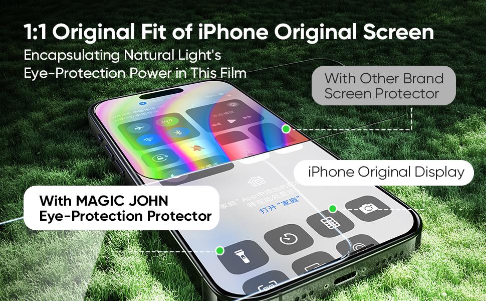 MAGIC JOHN 2-Pack Screen Protector for iPhone, Samsung, and Google–Crystal Clear, Scratch-Resistant, Ultra-Smooth Touch, Privacy Protection, Circular Polarized Eye Protection, Easy Installation