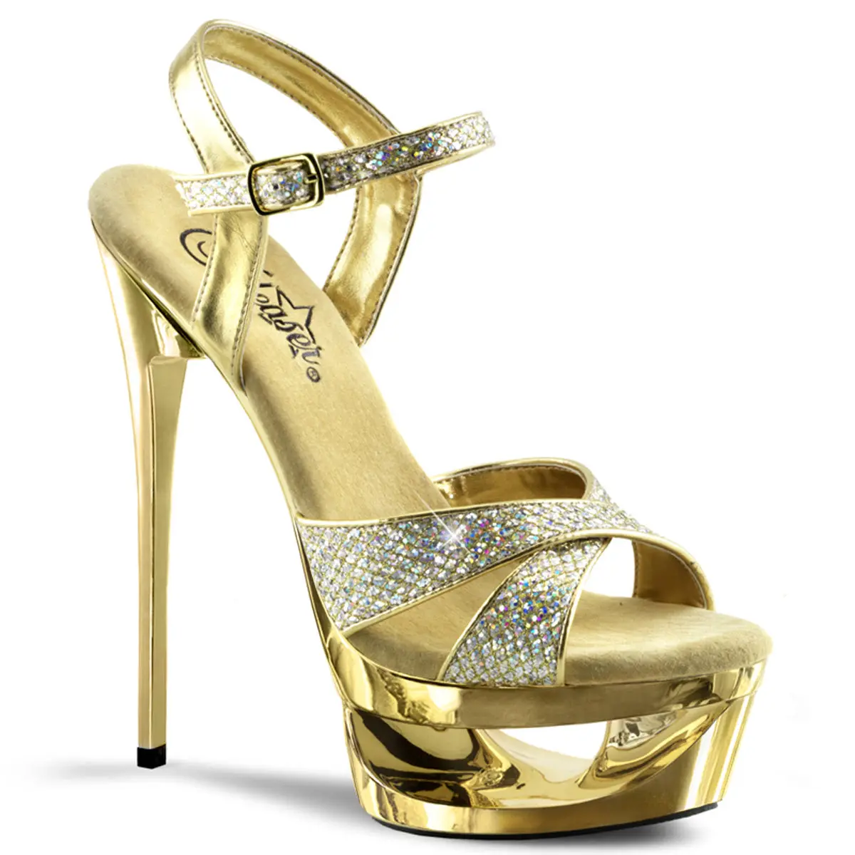 Women's Eclipse-619G Platform Heel Sandals - Ankle Strap, Elegant Party Heels, Glamour Stylish Footwear, Shoe, High Heel