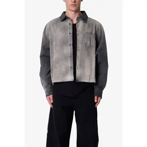 mnml Spray Denim L/S Shirt - Washed Black