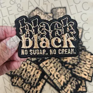Black No Sugar No Cream Hat Patch (3 Patches)