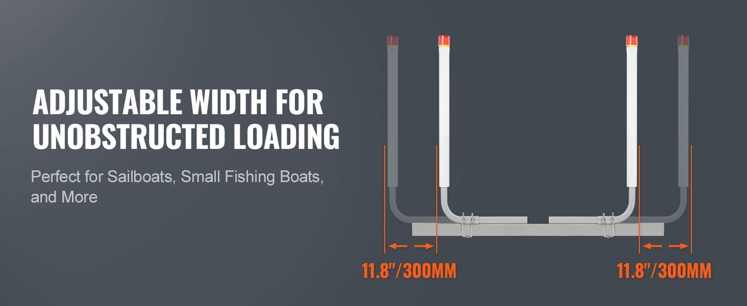 VEVOR Boat Trailer Guide with LED Illumination, 20"-60"  Flexible Height Guide Poles, Pair of Corrosion-Resistant Steel Supports, Equipped with PVC Sleeves, Suitable for Ski, Fishing, or Sailboat Trailers