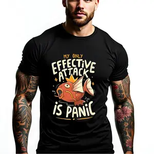 Humorous Vintage Magikarp Panic Attack T Shirt for Everyone Ideal for Anime Streetwear and Casual Outfits