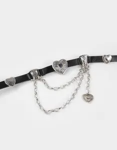 Heartbreaker Womens Chain Belt, Black