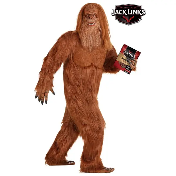 Jack Links Menswear Adult Sasquatch Costume, Thick Long Clothes with Ties for Special Occasions