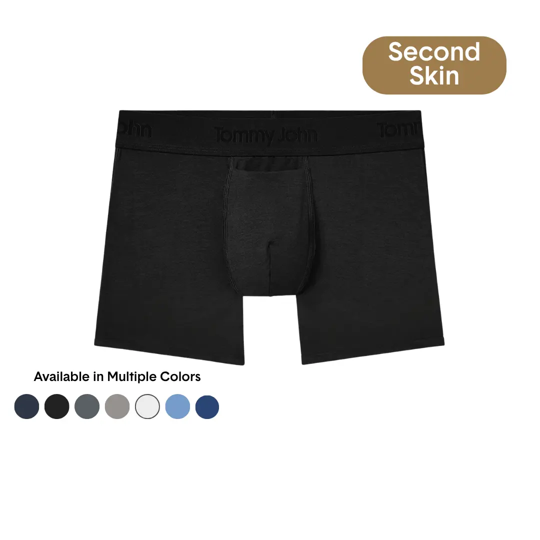 Tommy John Men's Second Skin 6" Trunk & Boxer Briefs | Luxury Soft Modal Fabric, Contour Pouch, Stay-Put Waistband Menswear Spandex