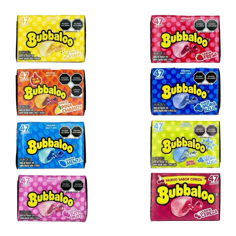 Bubbaloo Chewy Bubble Gum, Fruit-Flavored, Individually Wrapped Candy for On-the-Go Snacking