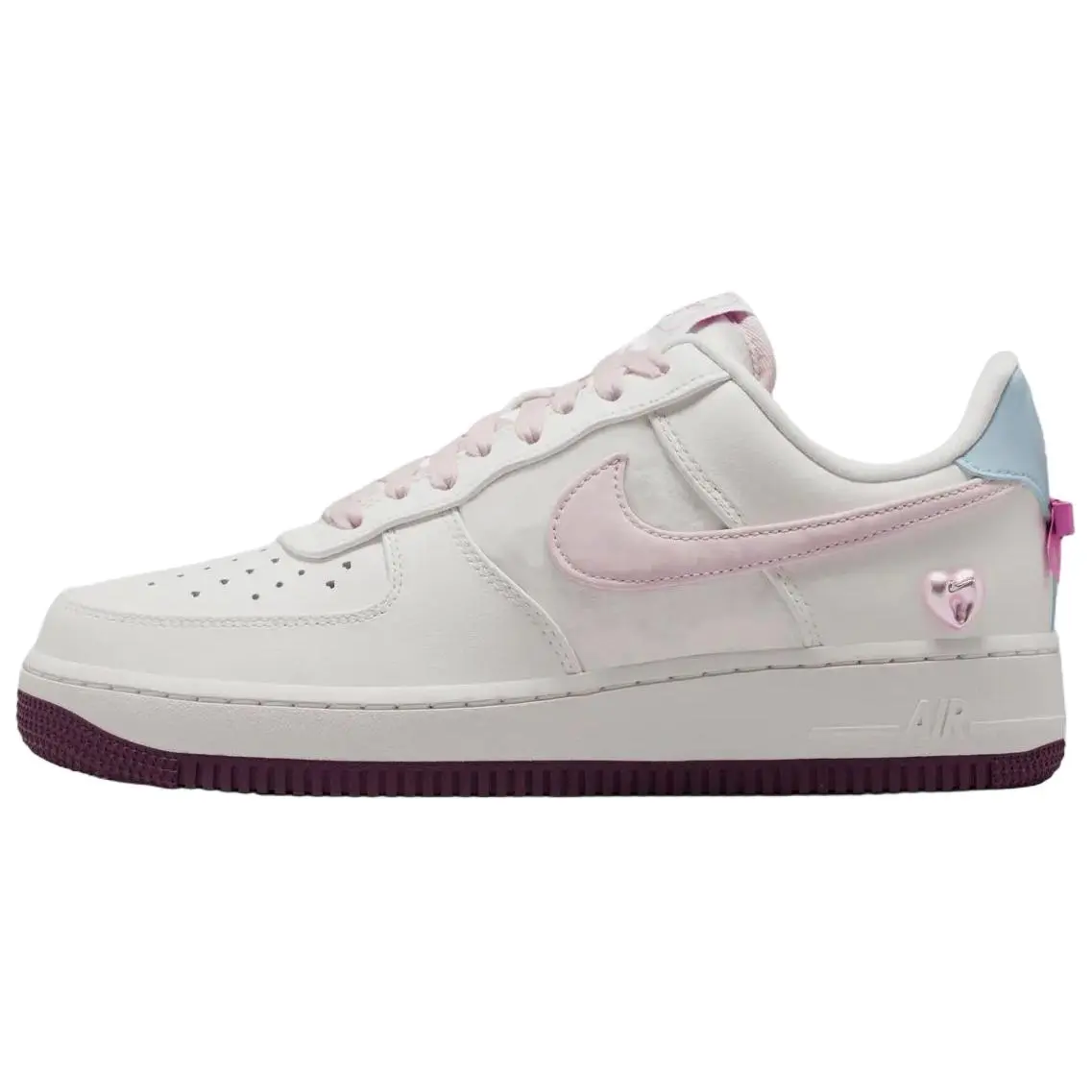NIKE Women's Air Force 1 'Valentine's Day' 2026 Leather Athletic Trainer, Low-Top Casual Walking Shoes in Red and White, Sneaker