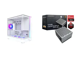 Computer Case PSU Combo -  Montech KING 15 PRO (W) Bundle with  Montech Century II 1200