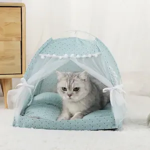 Pet Tent Bed Cats House Supplies Products Accessories Warm Cushions Furniture Sofa Basket Beds Winter Clamshell Kitten Tents Cat Beiyu Pet