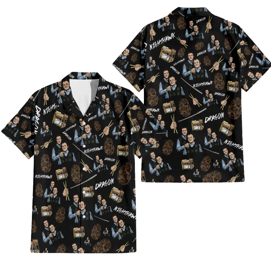 Steep Broth3rs Nighthawk Dragon All Over Print Hawaiian Shirt, Retro Comedy Movie Inspired Summer Vacation Shirt