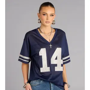 Game Ready Glam Rhinestone Jersey Top