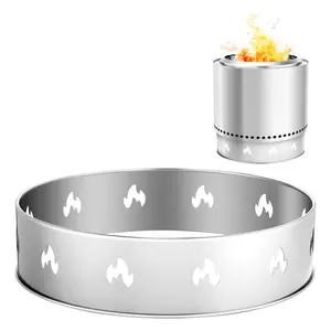 【Summervibes】VEVOR Fire Pit Stand for Solo Stove Bonfire, 19.5 Inch Smokeless Fire Pit Ring,Stainless Steel Fireplace Stove Ranger Support Frame Accessory, Portable Outdoor Camping Holder Tools for Fireplace