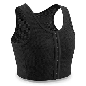 CuteStreet Chest Binder for Transgender FTM Tomboy Binder Trans Mesh Front Hook-and-Eye Closure Binder Bra Tank Top