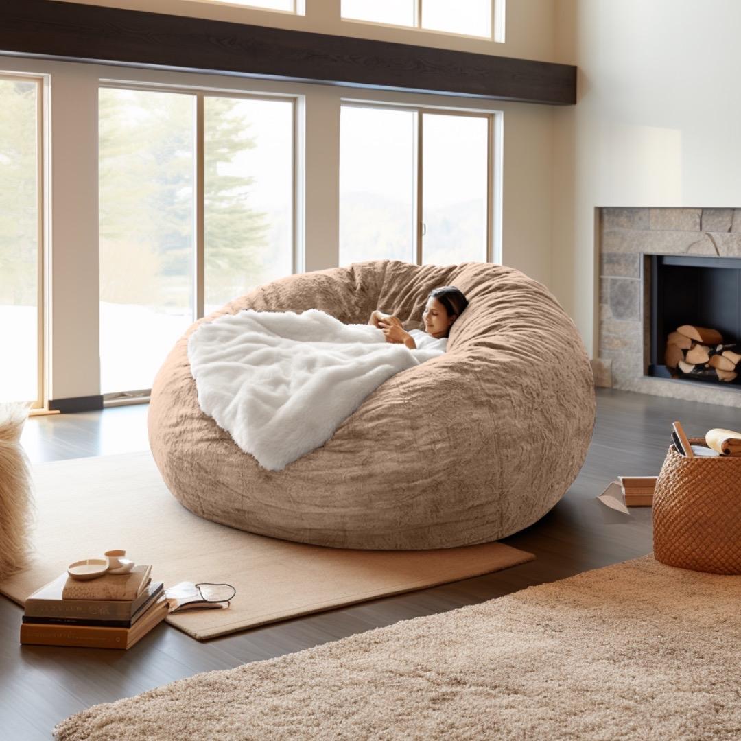 BigBoy Giant Lux Bean Bag - 7ft x 7ft, Cloud-Like Comfort