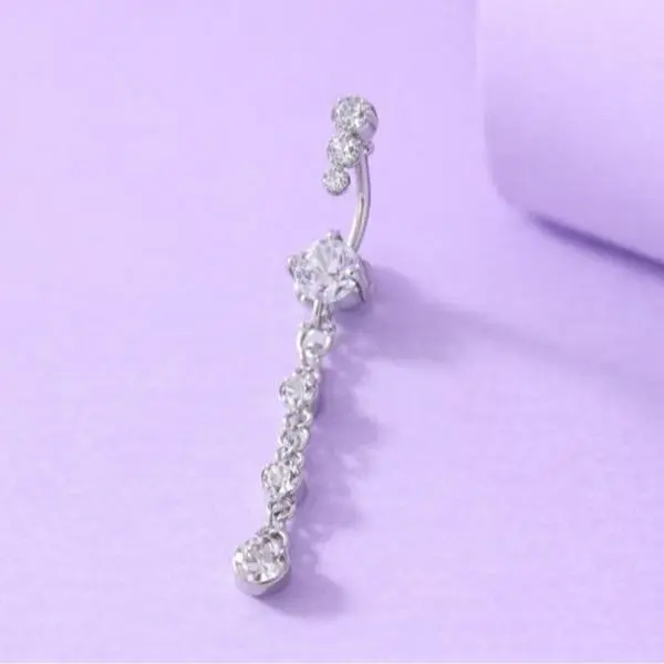 Cubic Zirconia Navel Belly Ring Body Piercing Jewelry