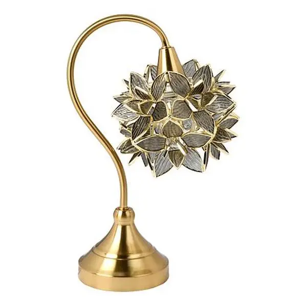 Emryn House Colored Glass Floral Table Lamp
