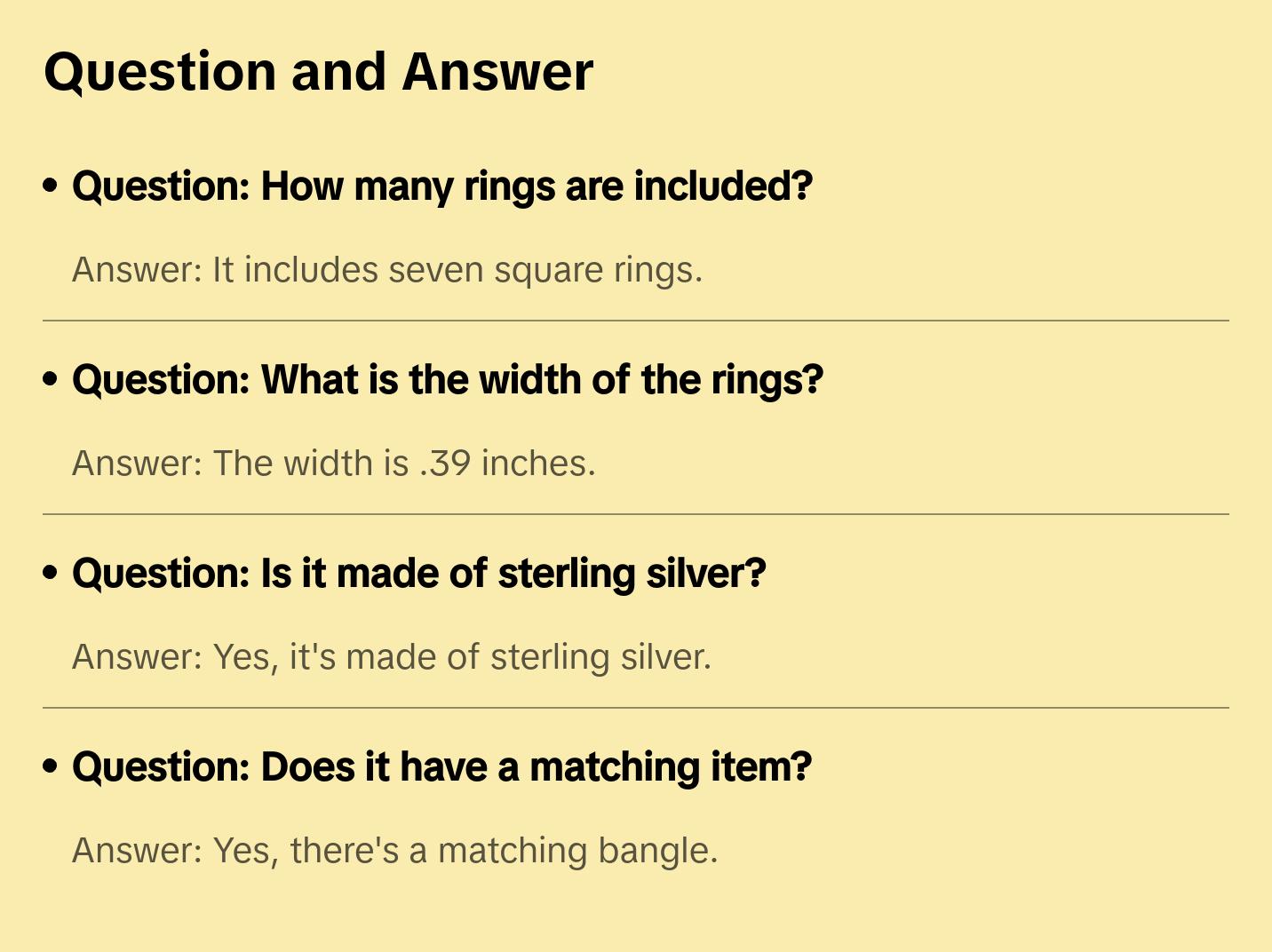 Set of 7 Silver Stacked Square Rings