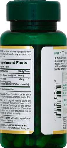 Antioxidant Turmeric Capsules, Healthcare, 450 Mg, 60 Ct Edible Supplement