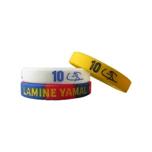 Soccer Number 10 Rubber Wristbands (circumference 19cm ,diameter 6cm) A pack of 3 +1 mysterious little gift