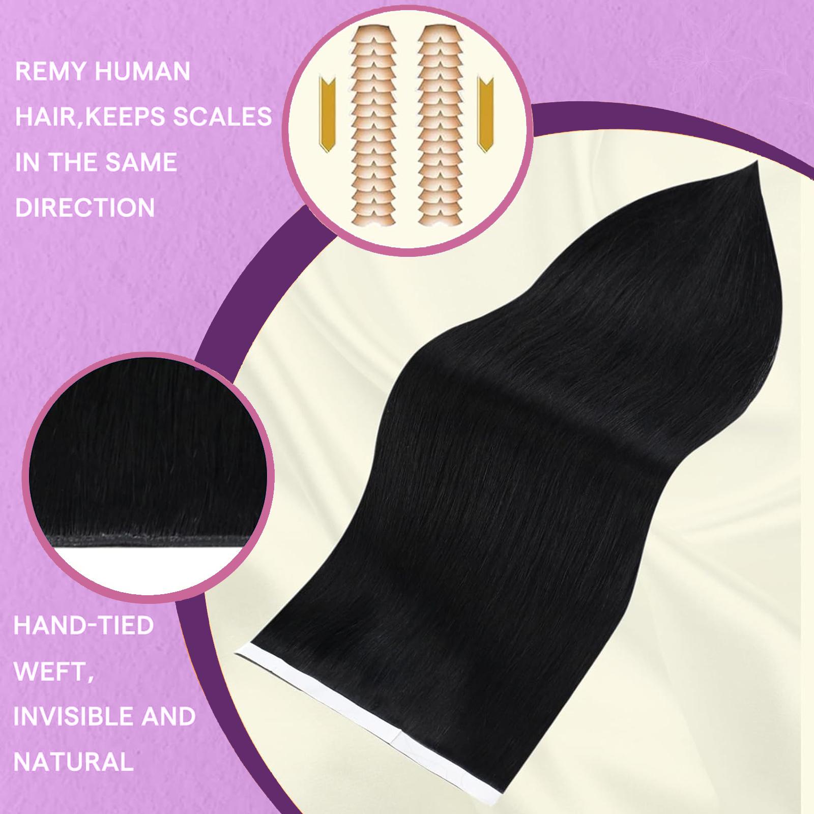 LaaVoo Tape in Hair Extensions PU Wide Tape in Extensions Long Genius Weft 4 counts 90-120 Grams SpringStatements