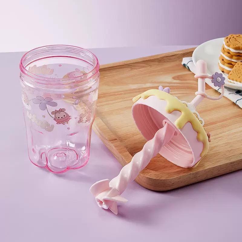 [New Year's gift] MINISO Disney Ufufy Flower Series Stirring Straw Cup 560mL Winnie the Pooh