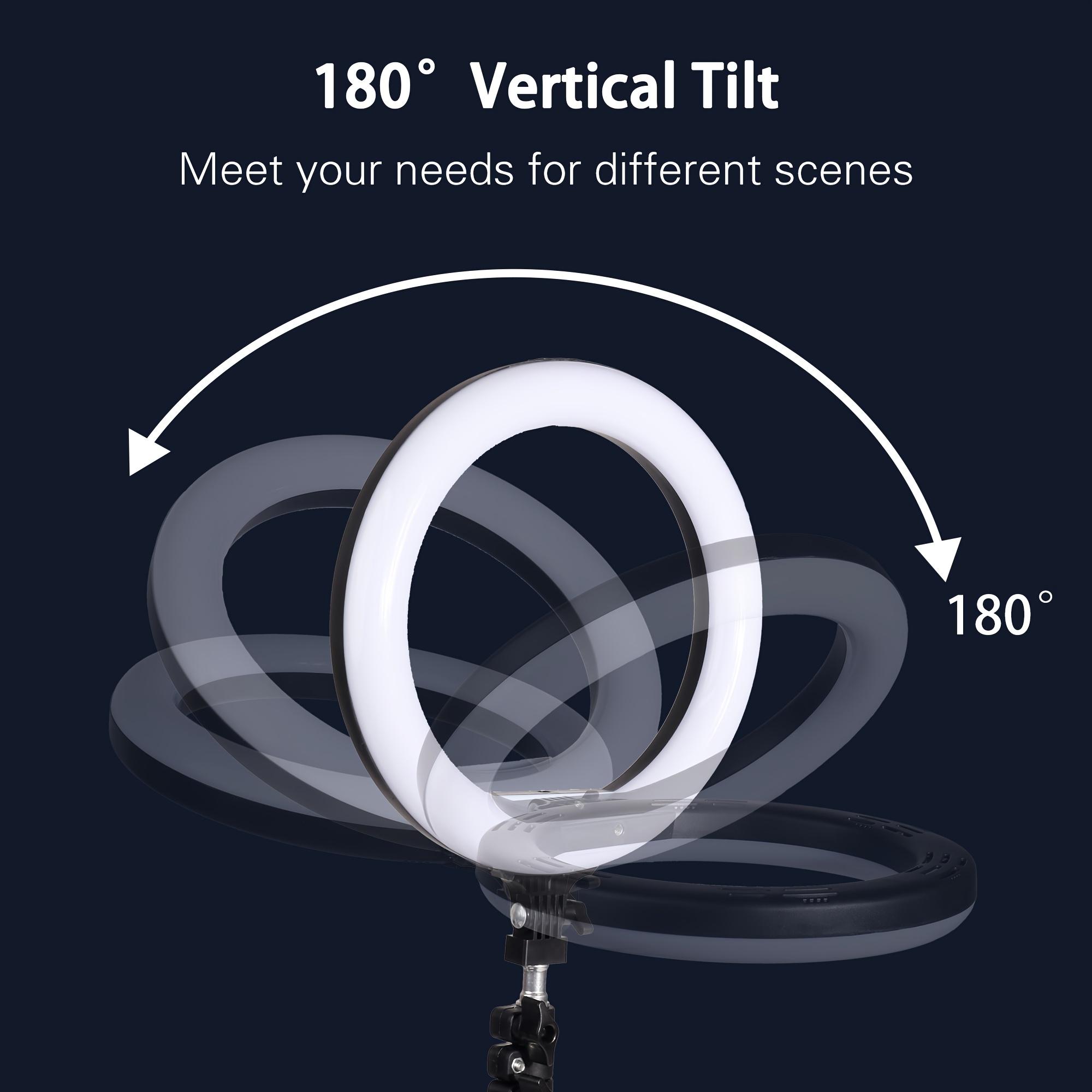 Adjustable 43" Tripod - 10" video lighting, Full Coverage - Suitable For Photography, Makeup, Group Selfies, Meetings, Live Streaming LED Light, With Flexible Phone Holder And Expandable Phone Stand, Suitable For Selfies And Video Recording