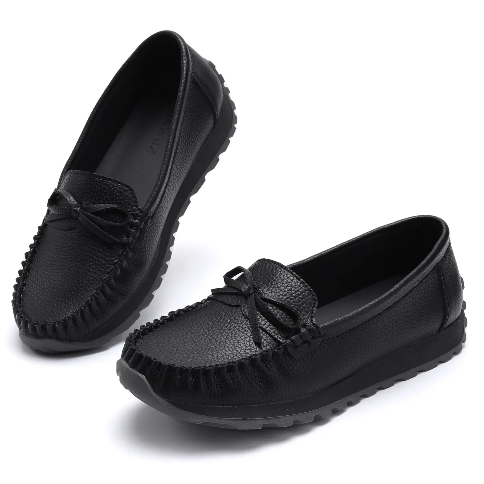 2026 New Women's Vintage Casual Sole Loafers,Women's Bow Decorated Slip on Loafers,American Live Broadcast  Snap Up,Designer Split-Toe Loafers ,Comfortable Walking Shoes , Casual Retro StyleGift(gift)