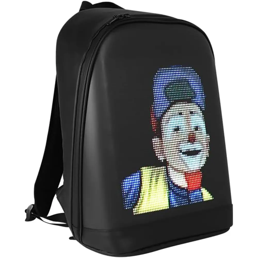 LED Color Screen Customizable photo/icon Backpack,Water-Resistant Travel Bag with USB Port and Comfortable Padding