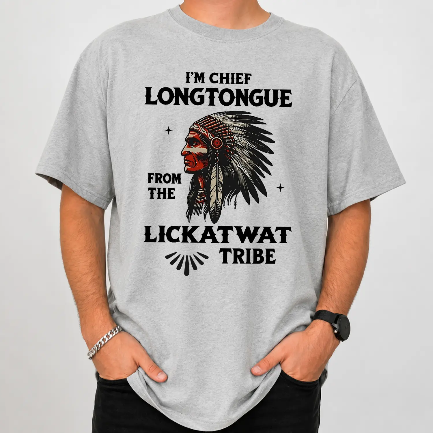 I'm Chief longtongue From The Tribe Shirt, Funny Tshirt, Indian Chief Sweatshirt, Funny Hoodie, Unisex Sweater Pullover Tee