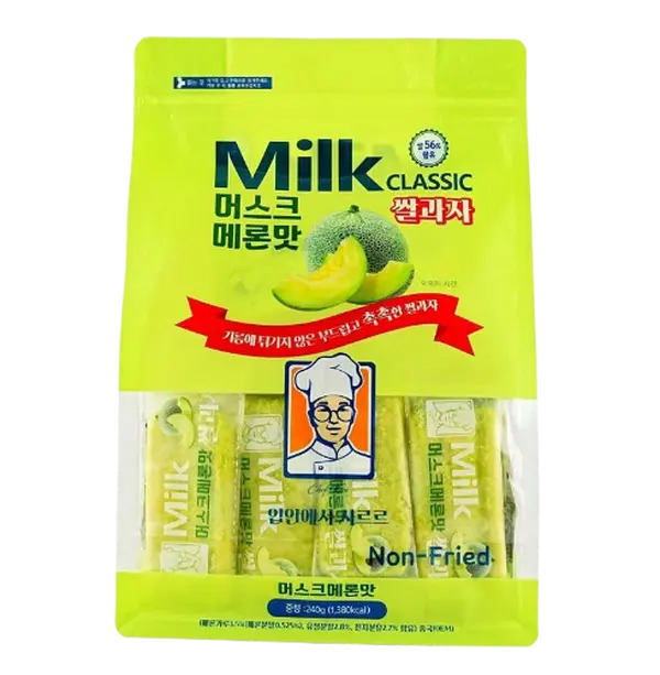 NEW Melon Flavor Alert, ORBIT TRENZY GAHM Milk Classic Rice Crackers 8.53 oz Korean Snack Mild Milky Flavor Delicious Crispy Protein Treat Melt-in-the-Mouth Ricecakes Light Flavor Melting