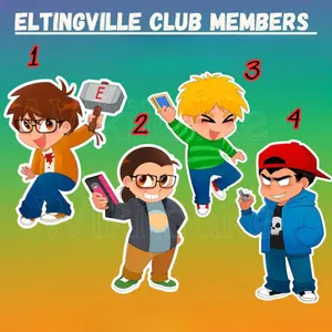 The Eltingville Club Members /Bill, Josh, Jerry and Pete 3" inch Acrylic Keychain