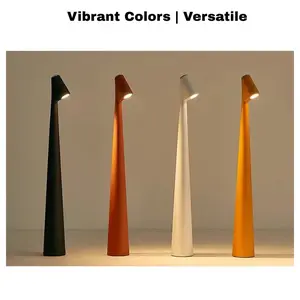 Cordless Small Table Lamps,3 Levels Brightness Portable Desk Lamp,Rechargeable Battery Lights for Outdoor, Restaurant, Bedside, Baby Night Light,Gifts(Gold)