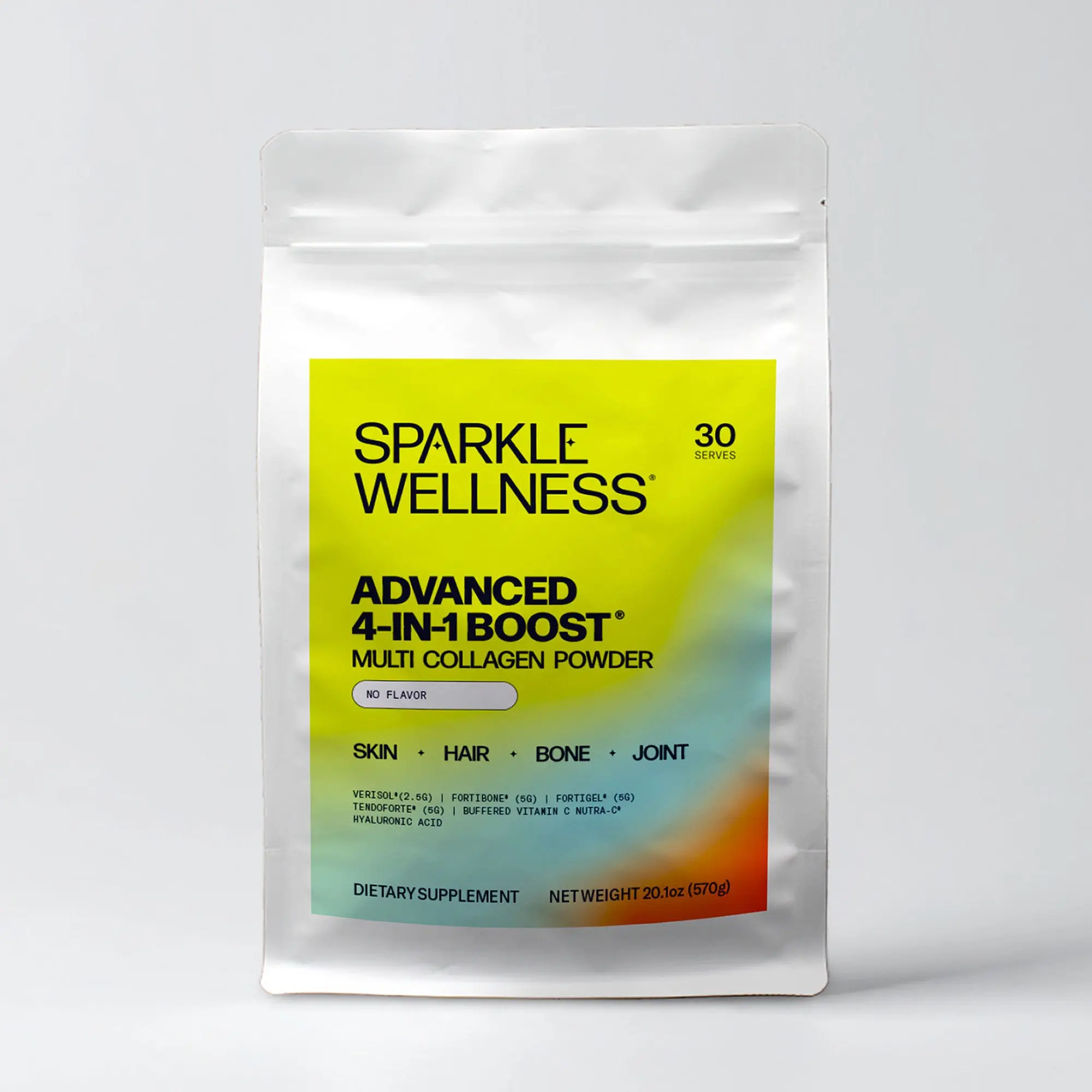 Sparkle Wellness Advanced 4-in-1 Boost Multi-Collagen Powder with VERISOL FORTIBONE FORTIGEL & TENDOFORTE for Skin Hair Bone Joint Health
