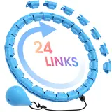 JKSHMYT Weighted Hula Circle - Durable ABS Plastic Home Gym Equipment, 47 in Plus Size Detachable Fitness Hoop, 24 Links with 0.7 lb Gravity Ball, Portable Option for Beginners
