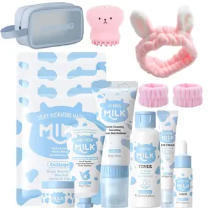 14 PCS Milk Skincare Set for Kids & Teens, Moisturizing Skin Care Kit,Complete Kids Skin Care Set for Women And Teens, Skin Care for Kids Girl 10-55, Skin Care Set for Teens, Face Care Kit Gentle, Nourishing, All Skin Types