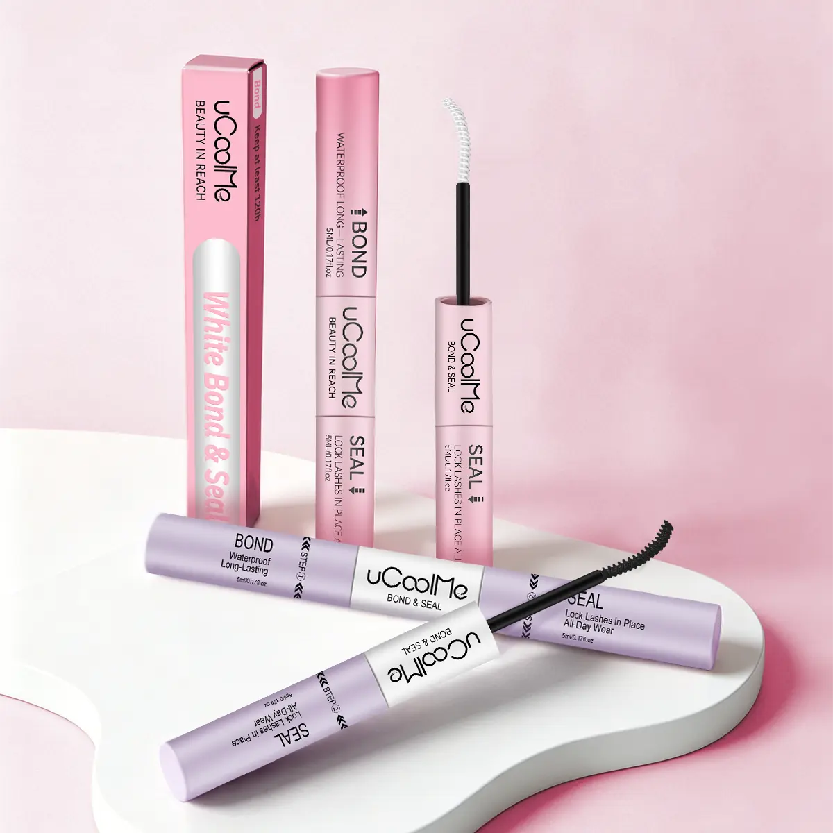 2-in-1 Lash Bond and Seal Beauty Products, Strong Long-Lasting Hold Waterproof Eyelash Glue, for Lash Cluster, Individual False Eyelashes & Adhesives Extensions,sunscreen,back to school