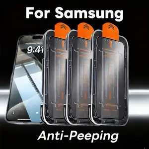 Privacy Tempered Glass Screen Protector for Samsung for galaxy S24/S24 Plus/S24 Ultra Series, Fingerprint Resistant, Easy Installation, Anti-Scratch, Shockproof Full Coverage, Military-Grade Shatterproof Protection