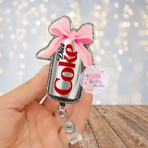 Diet Coke Inspired Badge Reel | Retractable Nurse Badge Holder | Cute Soda Badge Reel | Nurse Gift | ID Holder