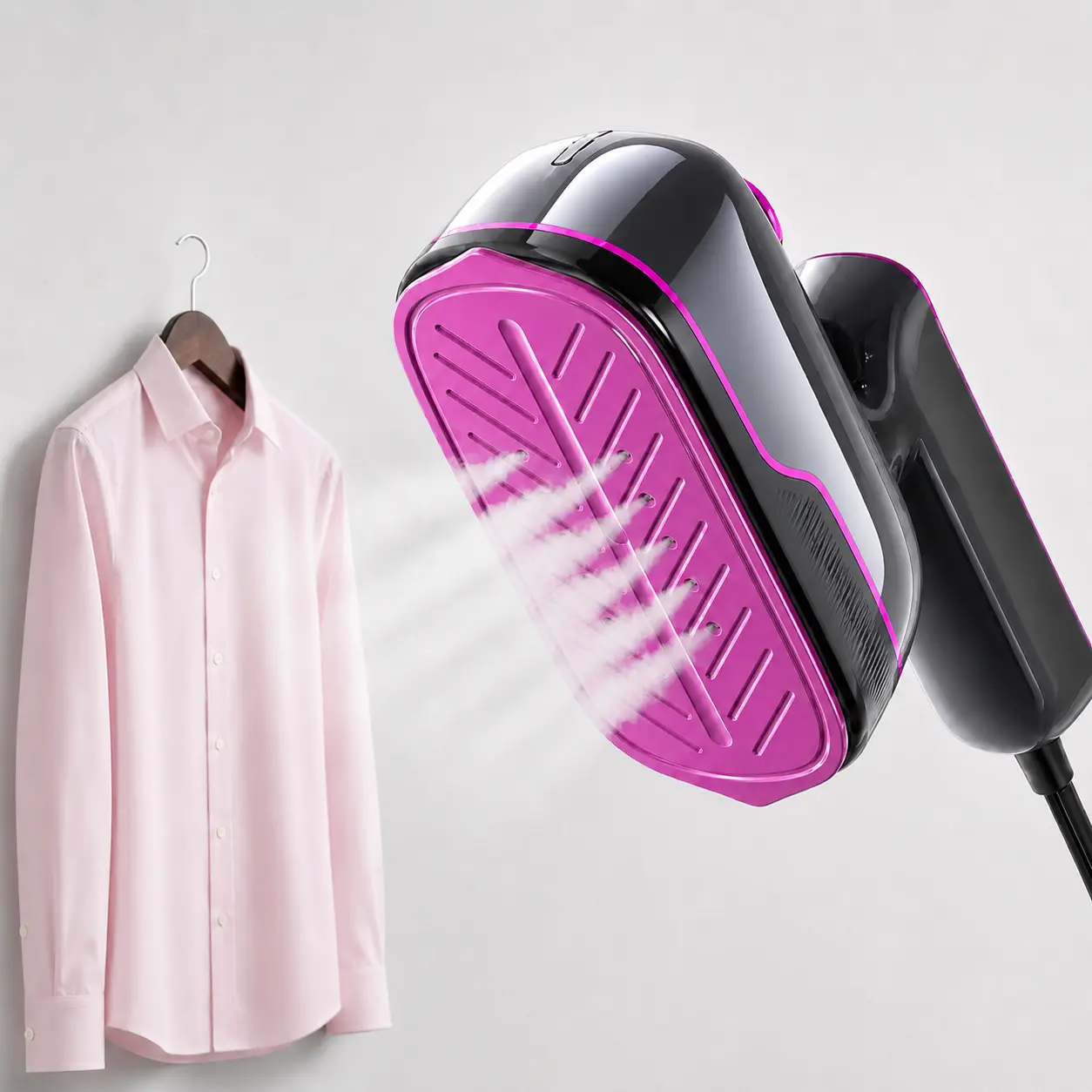 GREENYEE Handheld Clothes Steamer and Iron 2-in-1, Garment Steamer for Clothes with Fast Heating, No-Leak Design, 6 Fabric Modes, 6.5” Large Iron Plate, LED Display, 150ml Water Tank, Portable Travel Steamer for Home, Office & Travel
