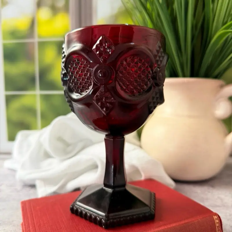 Vintage Red Glass Chalice 6 x 3.5 inches