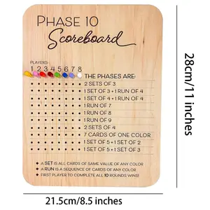 This wooden stage scoreboard is a fun tabletop game accessory, perfect for parties and family game nights. Features colorful wooden pegs-ideal for adult card games, mini party games, and rope untangling board games.