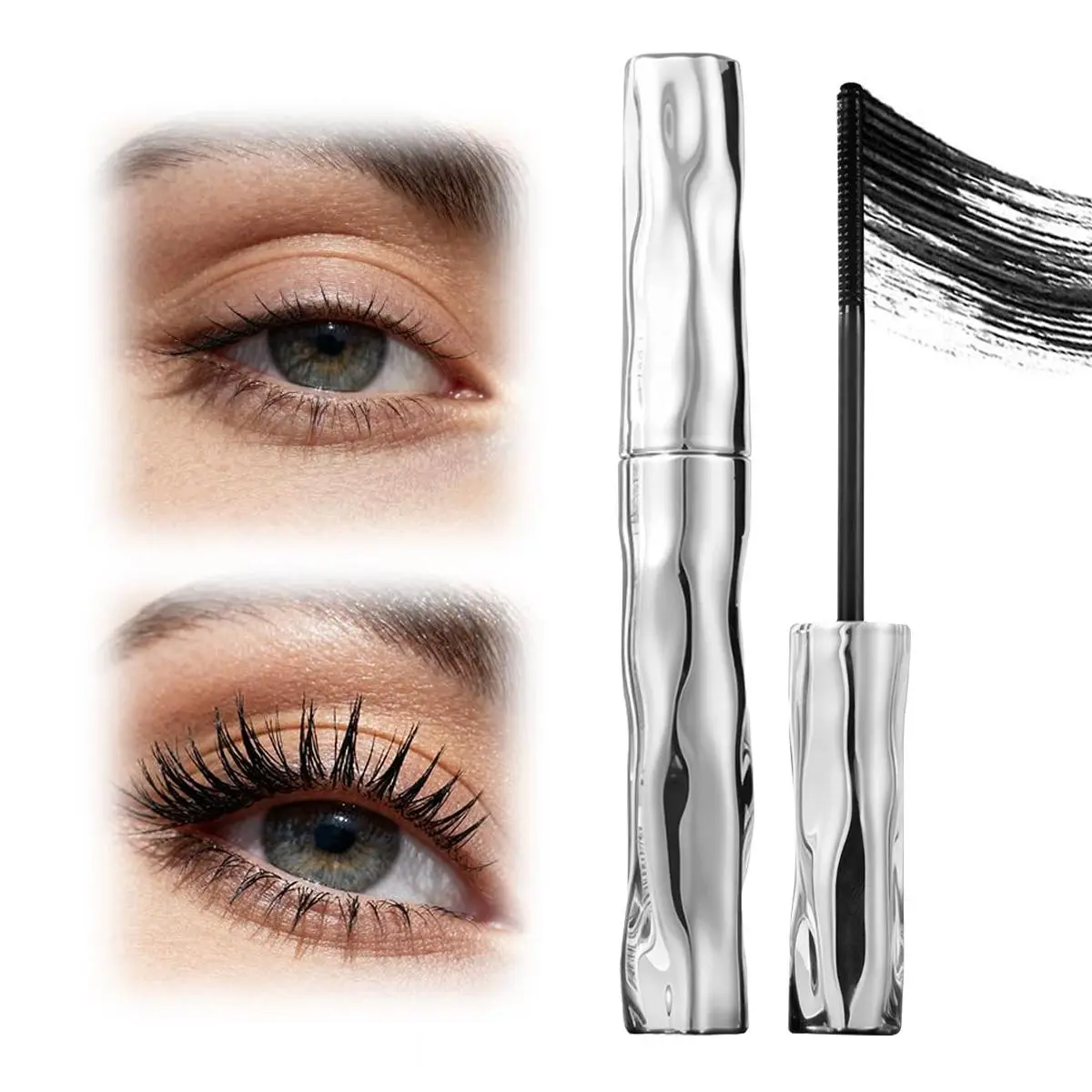 Tubular Lash Primer & Tube Mascara - Waterproof, Natural Mascara with Threaded Curl Lift, Long-Wear, Non-Smudged, Buildable Volume & Length for Bold Looks, Long-Wear Mascara