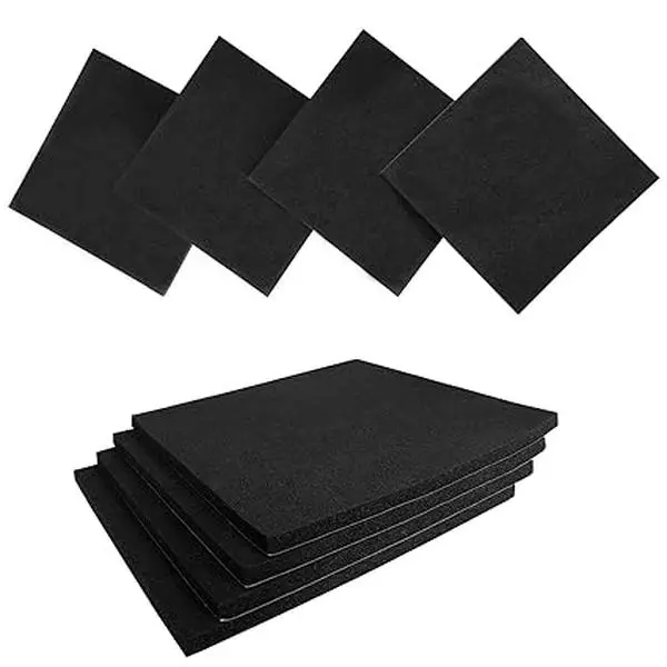 8 Pcs Self-Adhesive Black Closed Cell Foam Anti-Vibration Pads - 1/4 in Thick, 6x6 in Neoprene Rubber Pads with 50 psi Resistance for Speakers, Cars (Tools & Hardware)