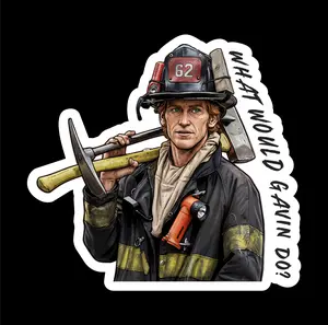 Firefighter What Would Gavin Do? Includes two 2.5" Stickers