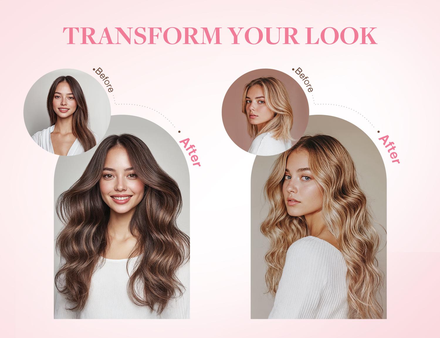 GOO GOO 14-24 Inch Genius Weft Hair Extensions Human Hair, Sew In Remy Human Hair Weft for Women#Greenish#TikTokShopSpringGlowUp